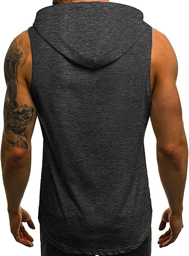 Miniatura 3 de Babioboa Camisetas sin mangas con capucha para hombre, para gimnasio, culturismo, musculación