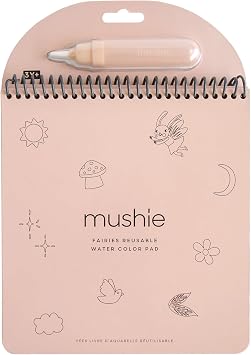 mushie Fairies Reusable Water Color Pad | Montessori Travel Activity Fairy Tale Book + Refillable Brush for Toddlers 3 Years+