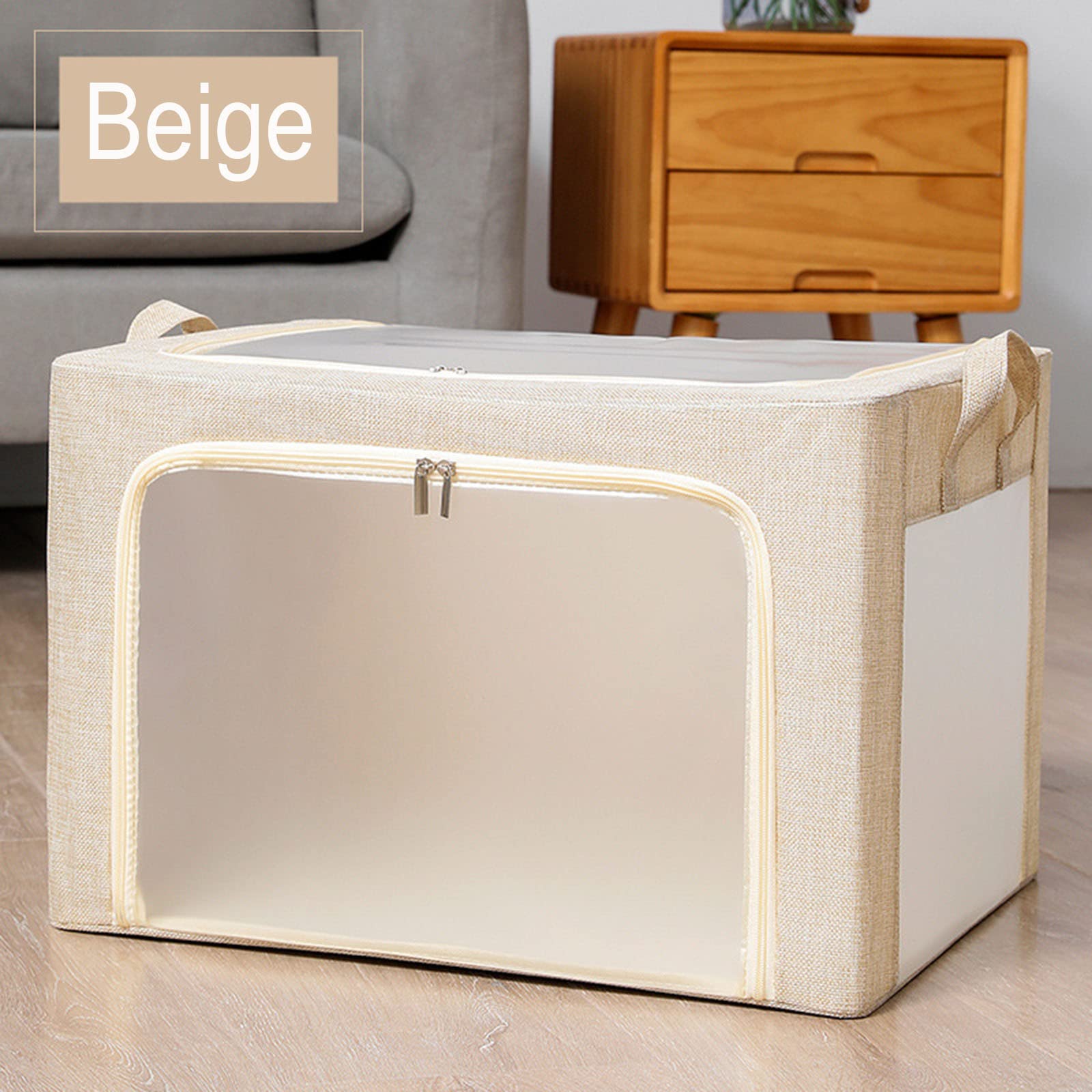 Borse portaoggetti sotto il letto con maniglia rinforzata: design spazioso, con cerniera e finestra trasparente per vestiti, scarpe, coperte, biancheria da letto e piumino