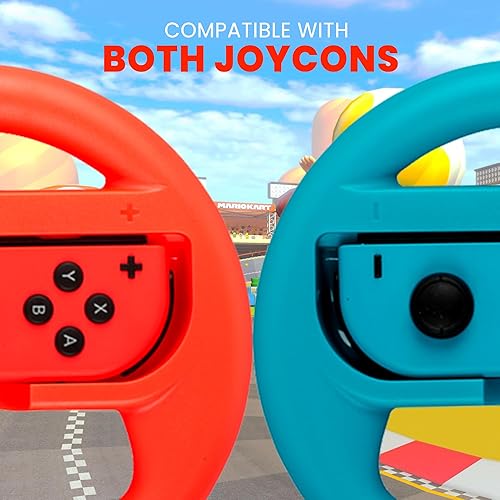 Vista 3 de EVORETRO Racing wheel controller grip compatible for Nintendo Switch steering wheels, Nintendo switch controller grip, Mario Kart 8 and Racing