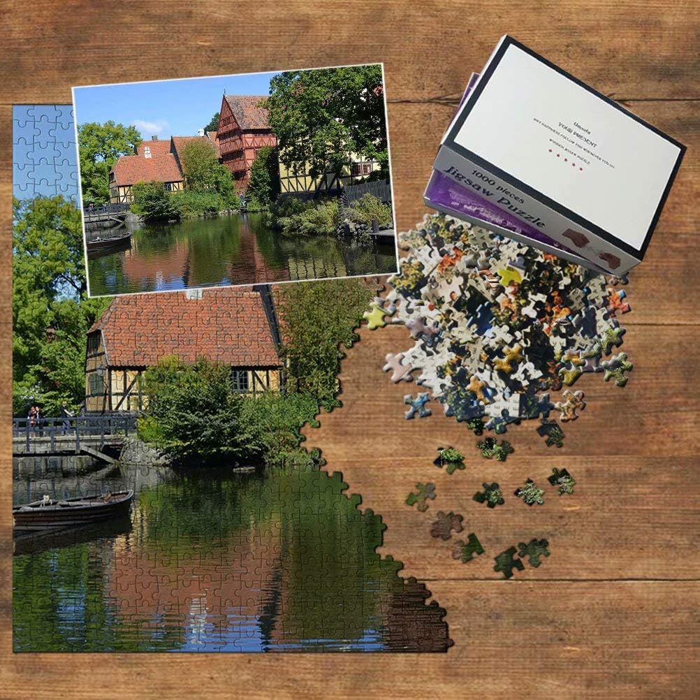Denmark Den Gamle by Aarhus Jigsaw Puzzle 1000 Piece Travel Souvenir Wooden