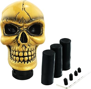 Abfer Skull Gear Shift Knob Manual Shifter Knobs, Gold