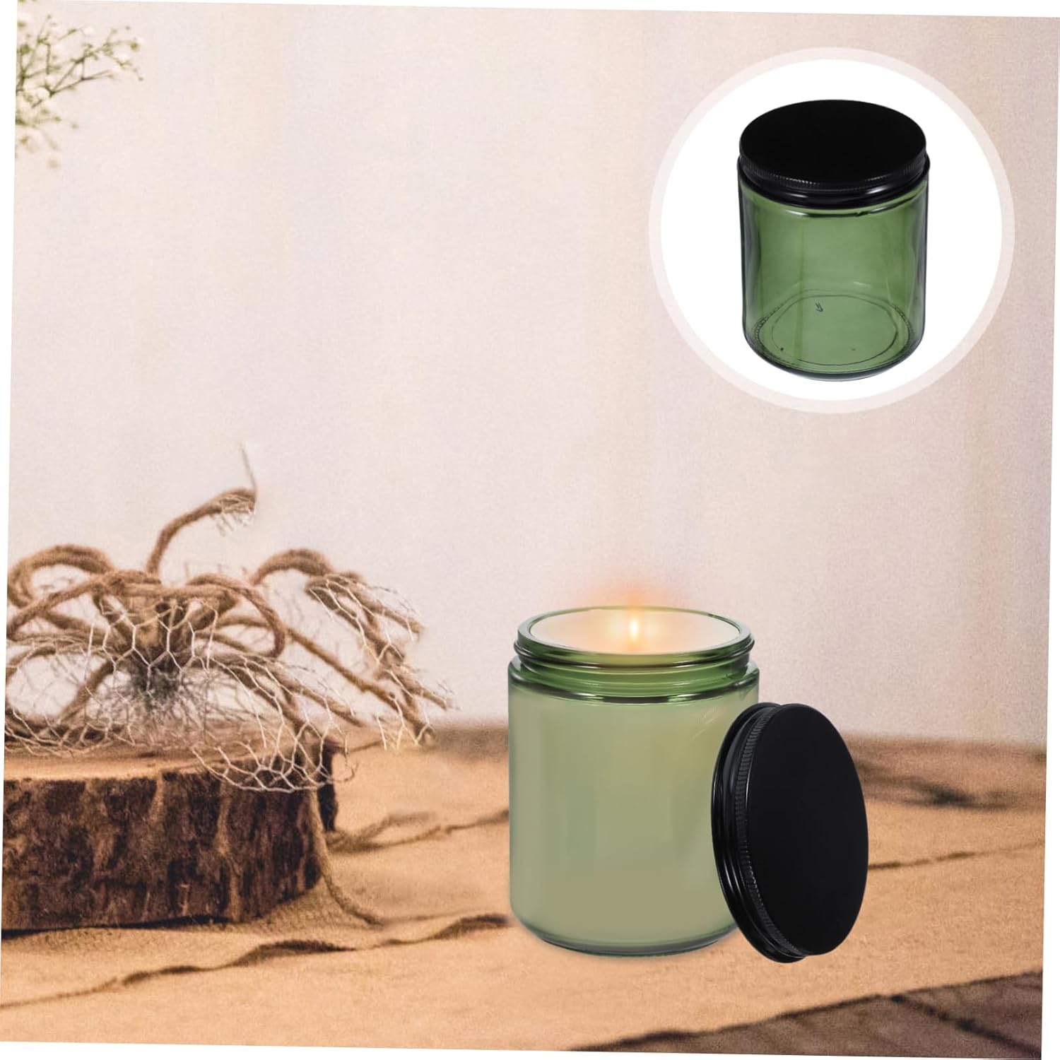 12pcs Glass Candle Tins Empty Jars Lids Jars for Storage for Aromatherapy Candles Home Decor