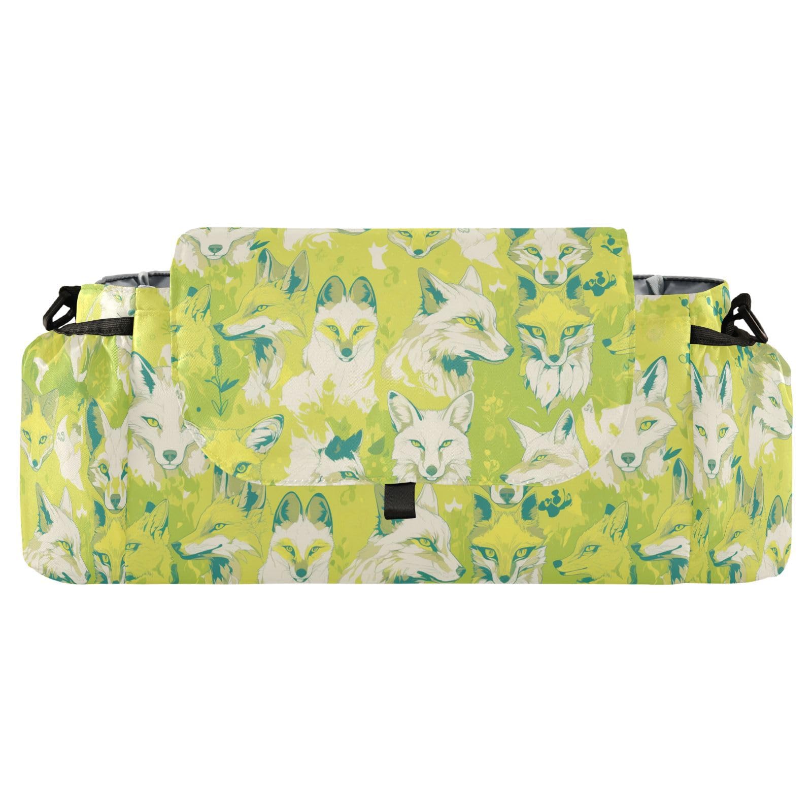 miaozhen Cartoon Island Fox Fluorescent Green stroller diaper organizer stroller diaper caddy zip pocket accesorios para carro de ni?os para frio accesorios para bebé