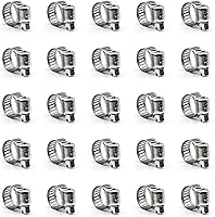 ZIPCCI 25 Pack 304 Stainless Steel Worm Gear Hose Clamps 6-12mm (1/4-1/2 Inch) - Rustproof for Fuel Lines, Marine, Auto