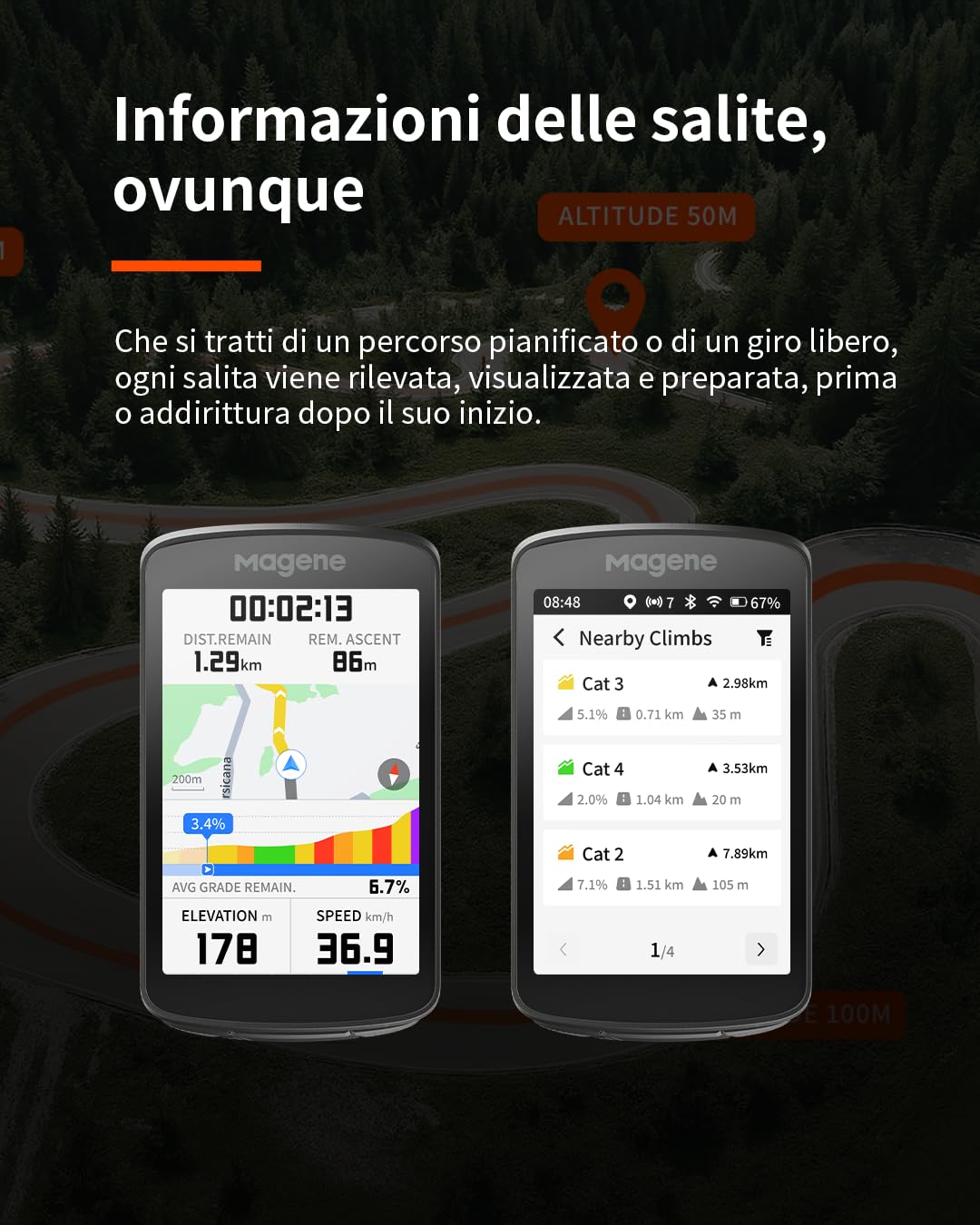 Magene C706 GPS Ciclocomputer Navigazione Cartografica Touchscreen 3,3" Dual-Band