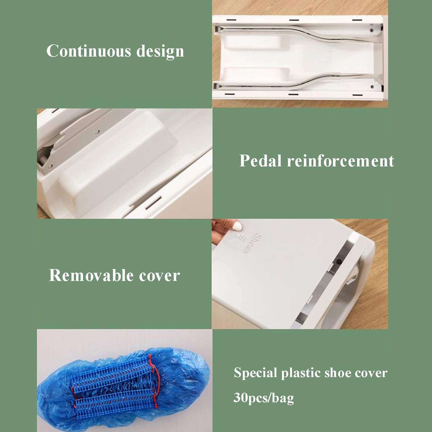自動靴カバーマシン 軽量 自己履き 靴カバー ディスペンサー 使い捨て靴カバー 会議室 ホテル 工場 研究所 シルバー ひも結び練習 バンコク限定