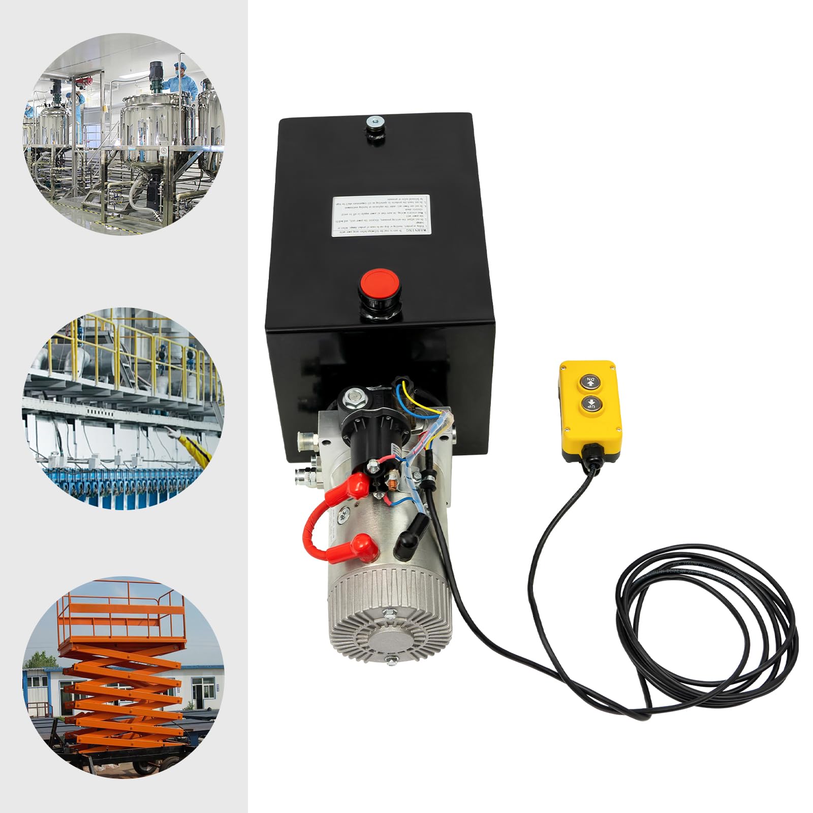 BFDIEEM 15 Quart Hydraulic Pump H ydraulic Power Unit 12V DC Hydraulic P ump Dump Trailer Single Acting Hydraulic P ump for Electric Forklift Trucks, Tipper Trucks, motorbike Lifters,Fog Machines