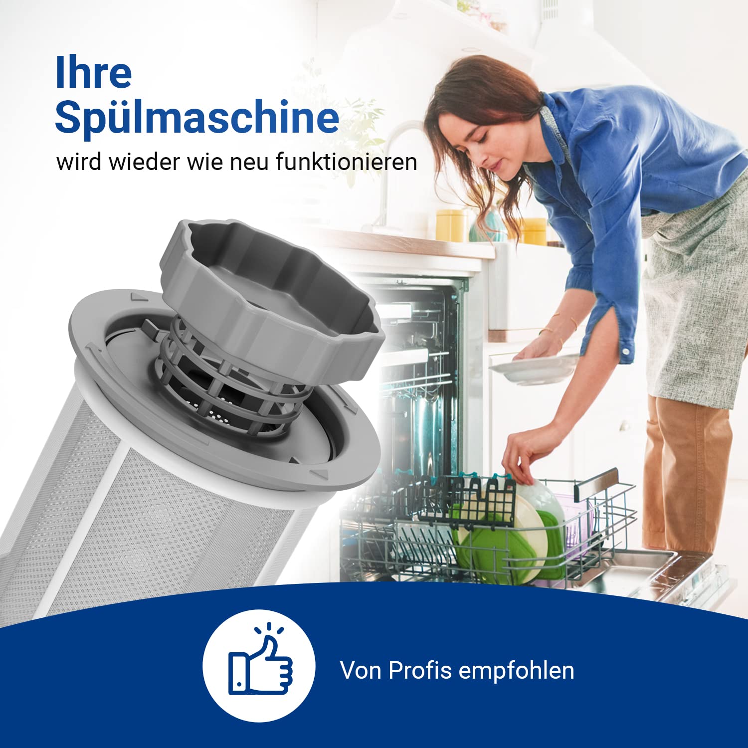 VIOKS Sitko mikro-sito zestaw do mycia naczyń 427903/00427903, 3-częściowy filtr do zmywarki Bosch, Siemens Neff/Whirlpool/Philips