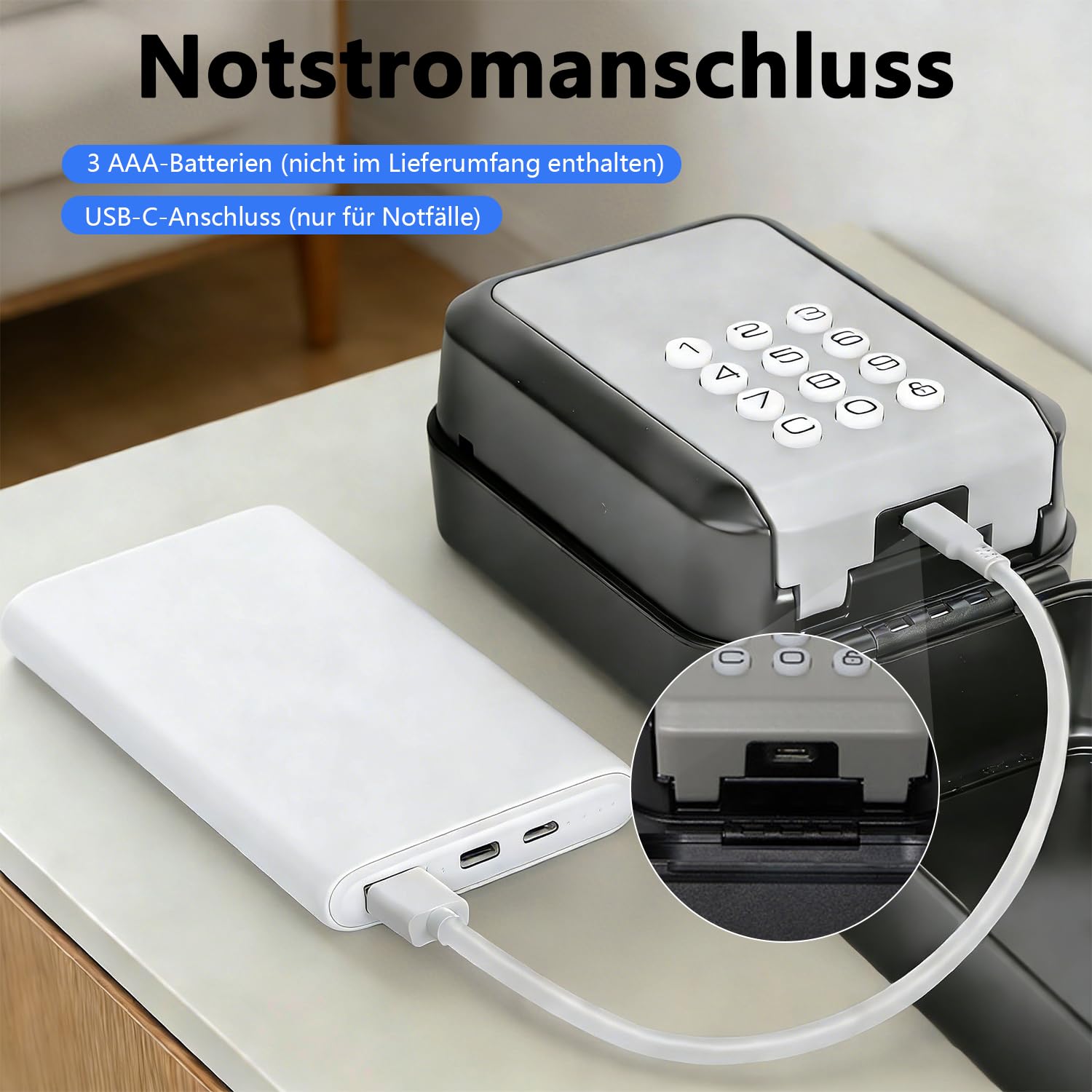 Cassetta portachiavi intelligente, elettronica con codice numerico esterno, Bluetooth a parete con numeri a 6 cifre, impermeabile, cassaforte per casa, garage, appartamento, vacanze
