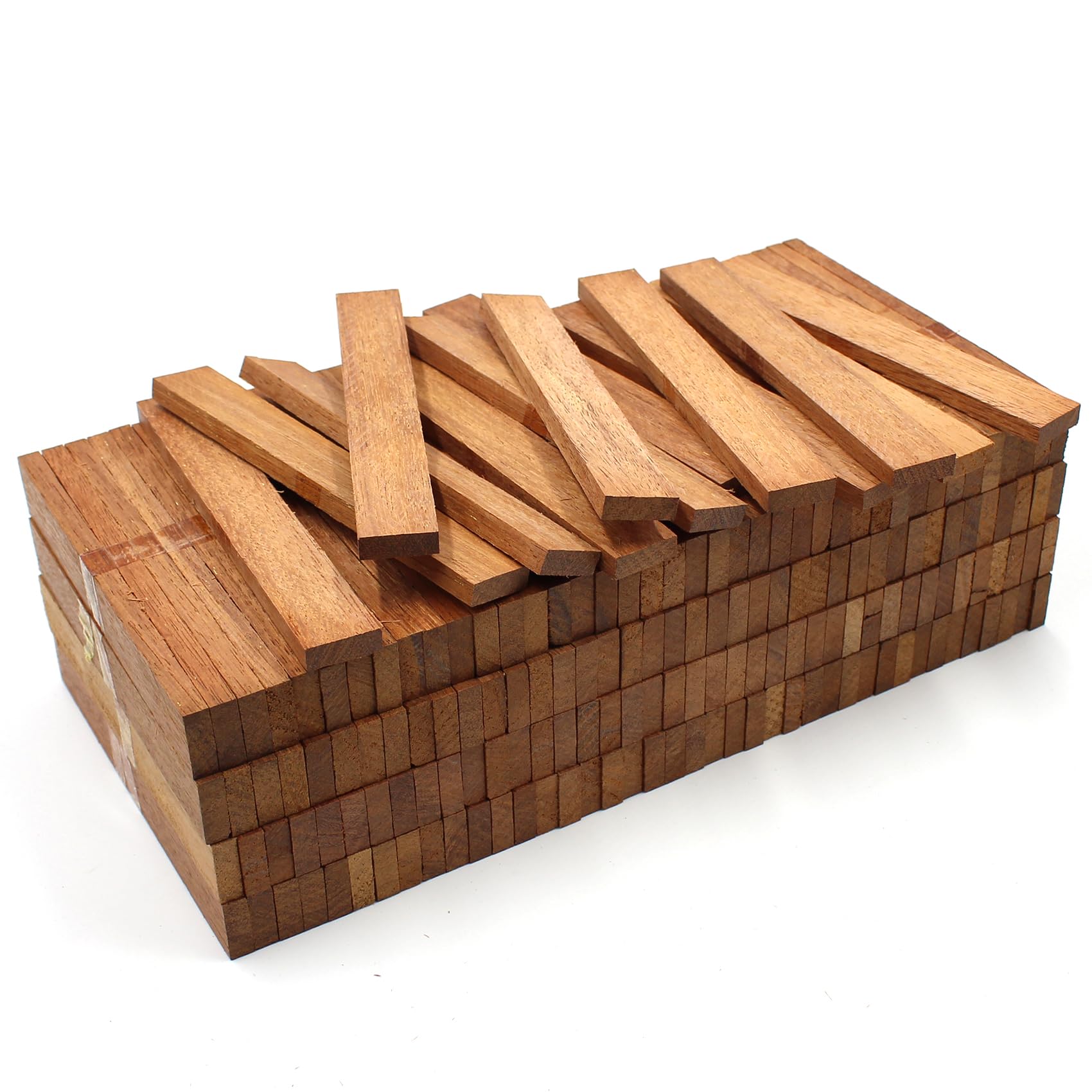 VmG-Store 80x Holzleiste 22x10mm Merbau lose Bastelklötzchen zum Basteln Bastelstäbe (Merbau 22x10mm)