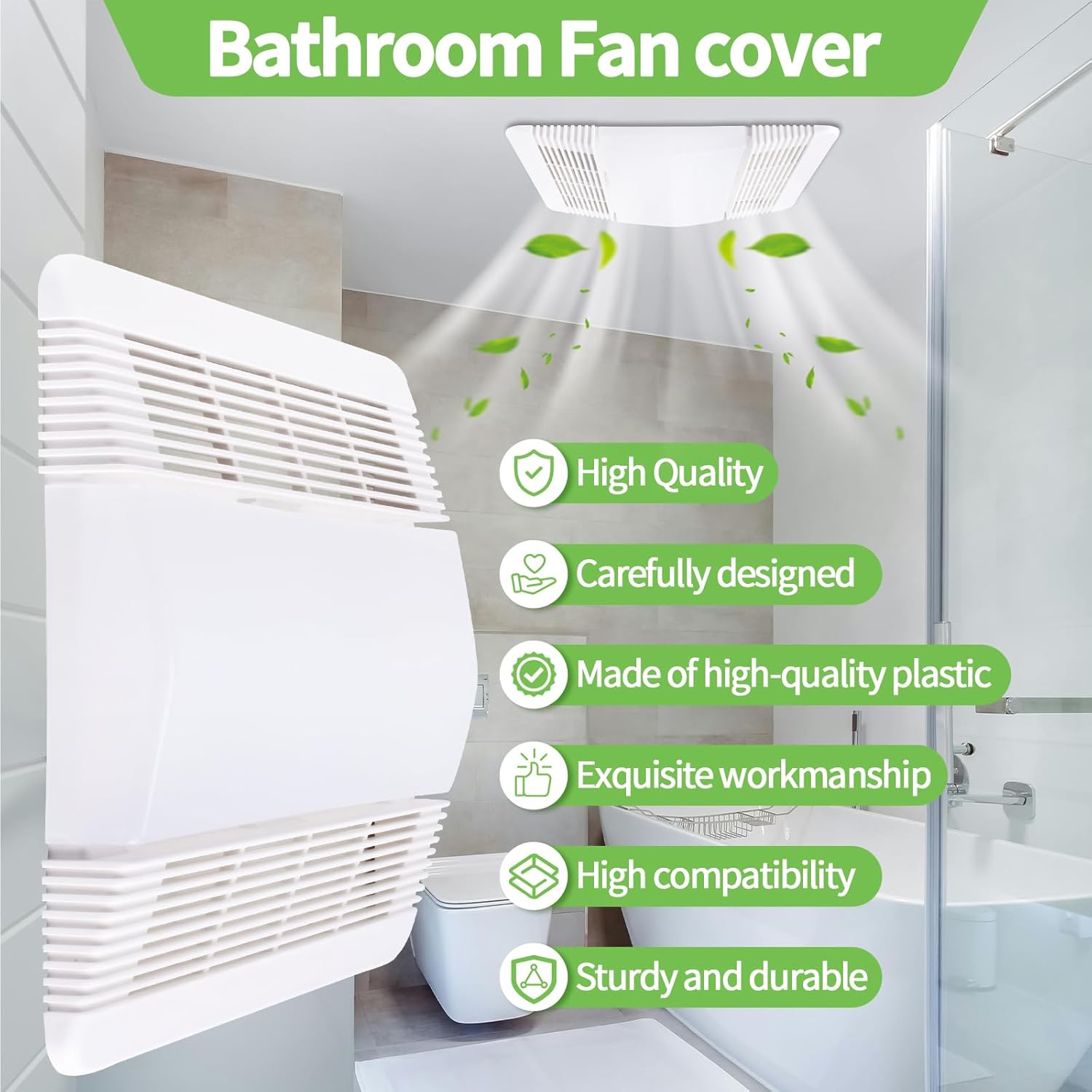 85315000 Replacement Ventilation Fan Grille Lens for Broan-Nutone Bathroom Exhaust Fan 663, 663N, 663FL, 663L, 663LN, 669L, 669LN, 669FN, 763RL, 769RL, 769RF, 769RFT, 770F, Bathroom Fan Exhaust 763RLN