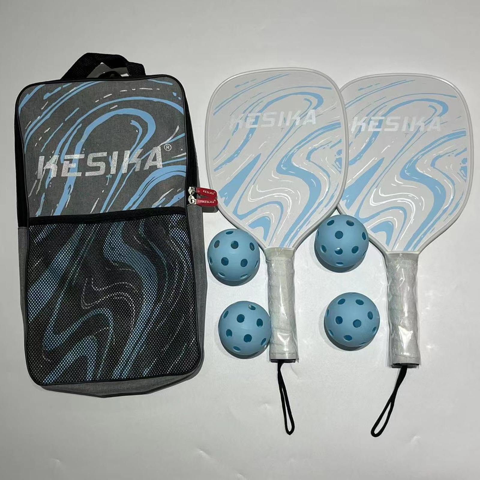Racchette da Pickleball Portatili con 2 | colorate per divertenti attività ricreative al chiuso e all'aperto. Set di da pickleball con 4 palline. Racchetta da