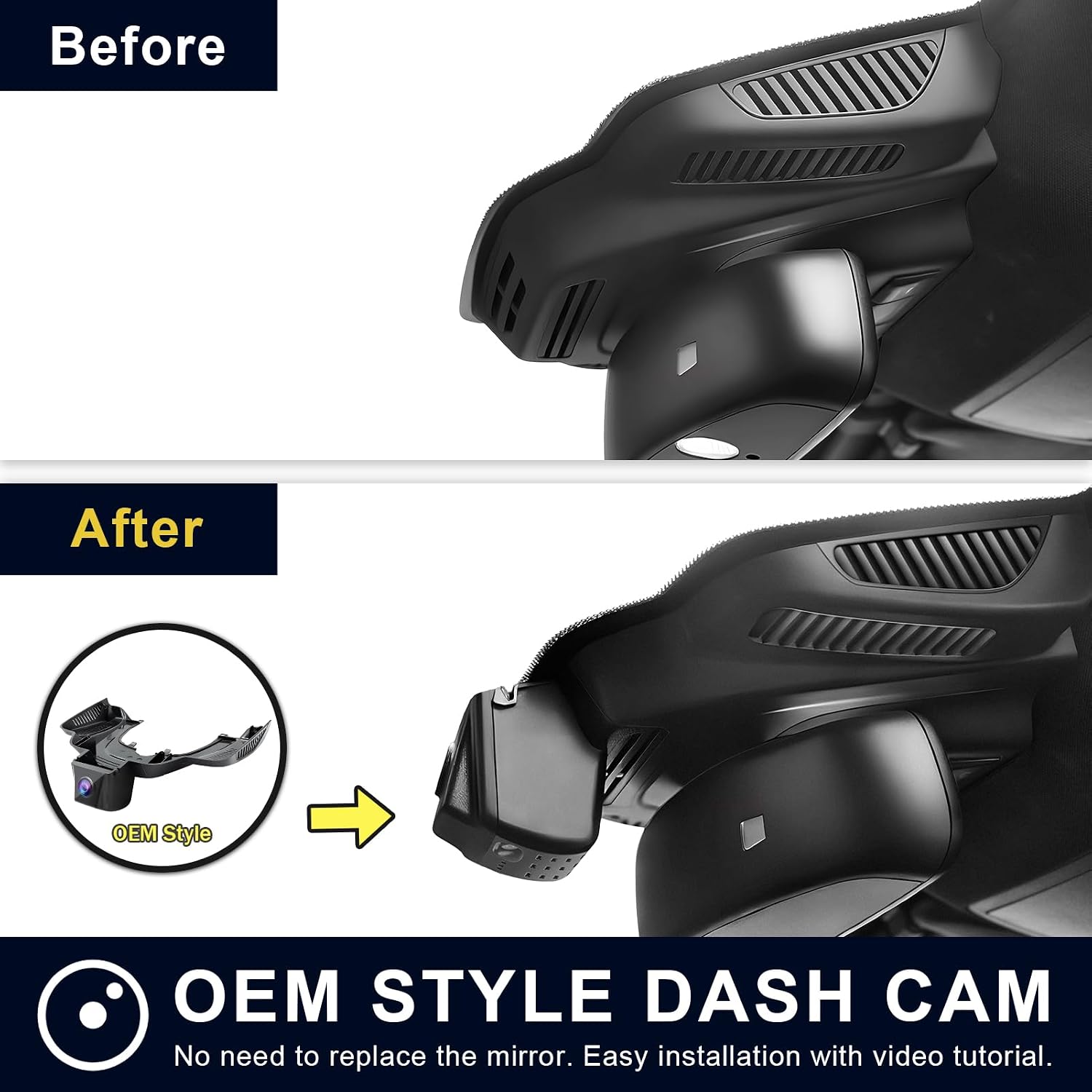 Mangoal Front 4k & Rear 1080p Dash Cam for Mercedes-Benz GLE(W166/C292) 2016-2019 & GLS(X166) 2017-2019(Model A Black), 4MATIC, OEM Look, Loop Recording, UHD 2160P Video, App & WiFi, 128GB Card, GPS