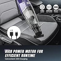Vista 6 de Handheld Vacuum Cordless – Car Vac Portable with 8KPA & Multi Accessories & Low Noise, Lightweight Hand Held Vacuum Cordless Rechargeable for