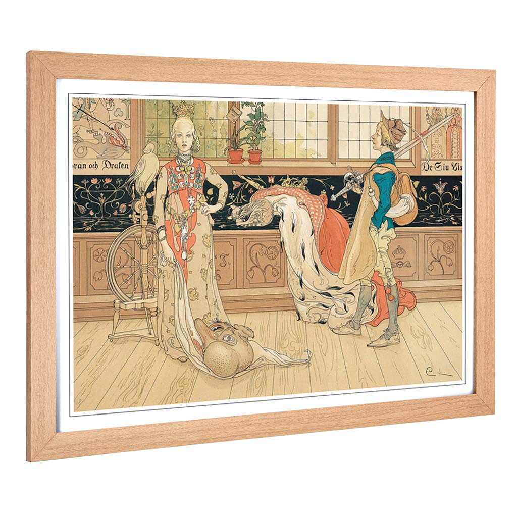 Big Box Art Framed Print of Carl Larsson Design | Wall Art Picture | Home Decor for Kitchen, Living, Dining Room, Lounge, Bedroom, Hallway, Office, Oak, A2 / 24.5x18 Inch / 62x45cm