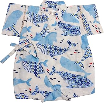 Baby Boys Jinbei Japanese Kimono Romper Comfy 100% Cotton Cute Short Sleeve Summer Onesie Jumpsuits 0-24 Months