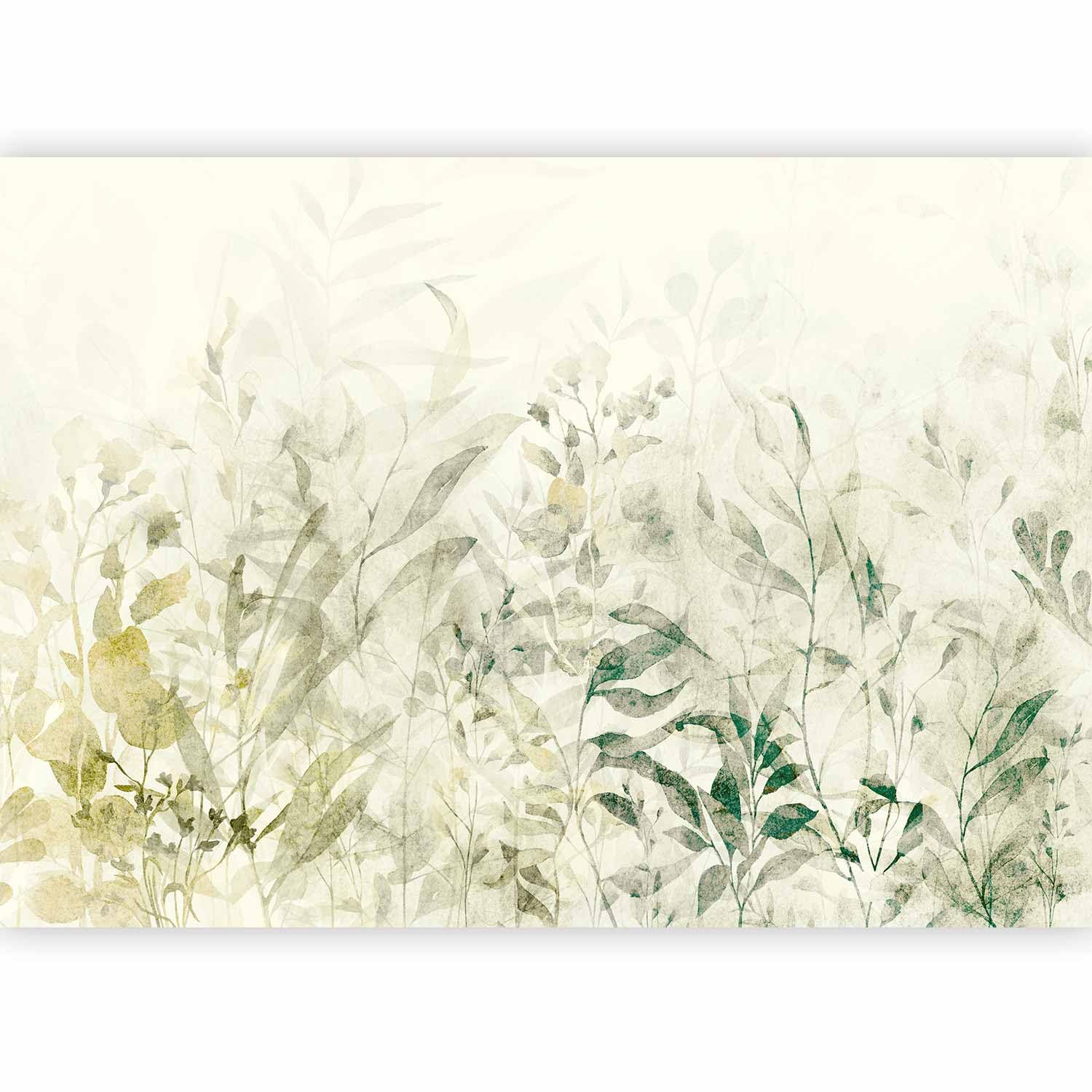 murando - Carta da Parati Adesiva Fogliame 294x210 cm Fotomurali Adesivi Murali Rivestimento Parete Moderna per Pareti Adesiva Muro Decorativo Fotomurale Natura Botanico Impianti Prato beige
