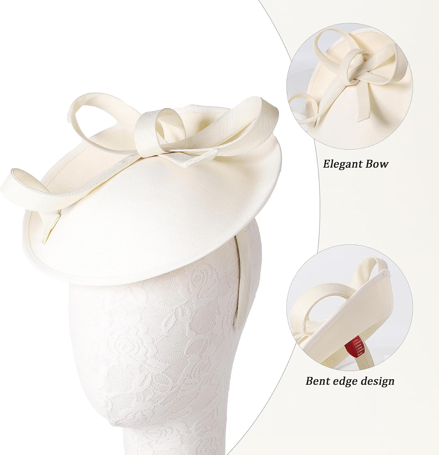 Pillbox Fascinator Hat 1920s Vintage Style - Cocktail Tea Party Headwear for Women Girls with Headband & Hair Clip image 3