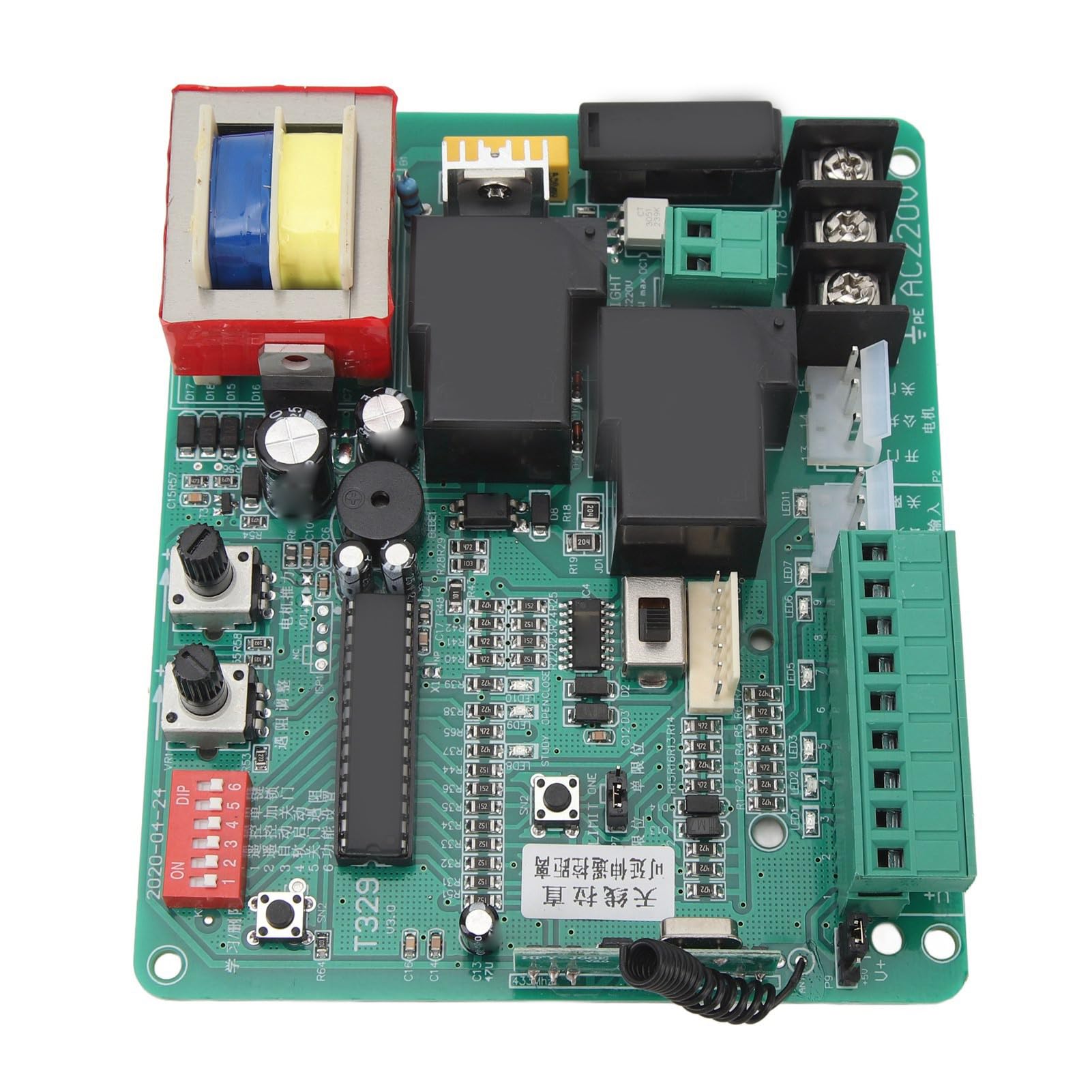 SIXRUN Scheda di Controllo Circuito Universale per Apriporta Scorrevole Scheda di Controllo Elettronica Principale per Motore Cancello Scorrevole Scheda di Controllo Apriporta