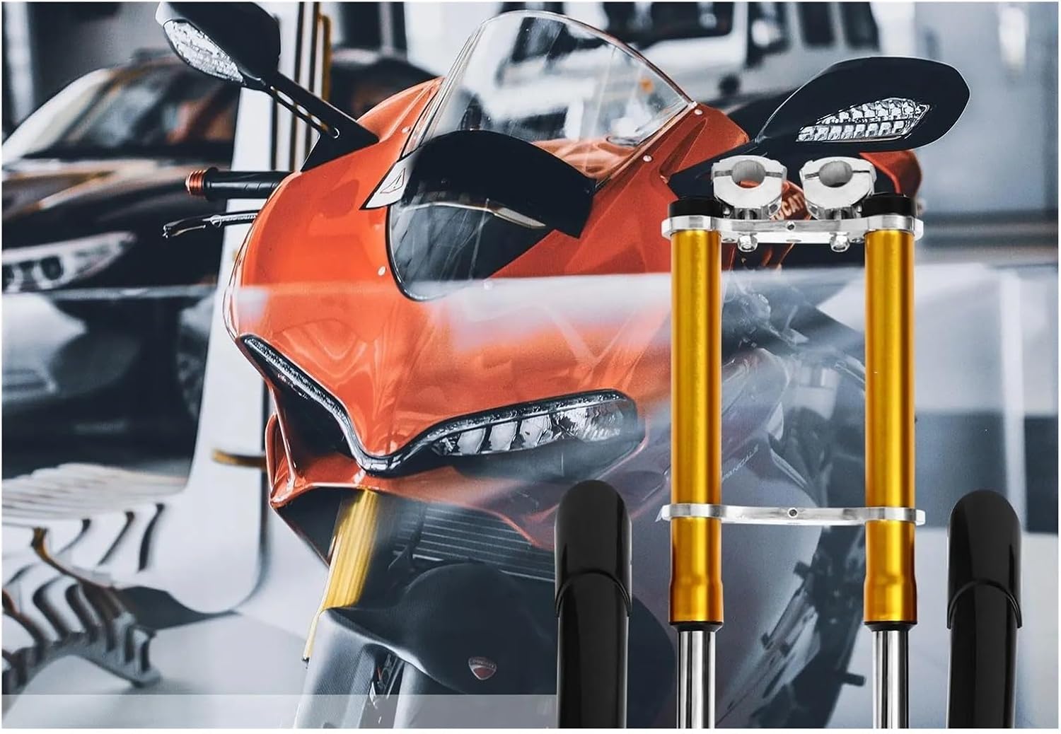 Front Suspension Fork Fit for Mini Motorcycle Stainless Steel Practical Workmanship Safe Reliable