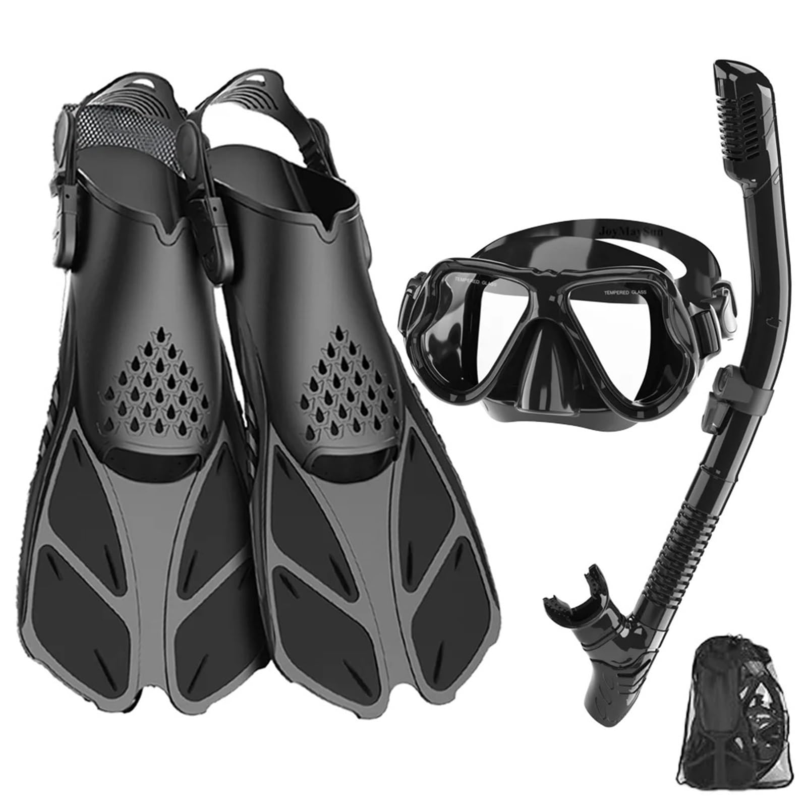 Tauchmasken Vollgesichtsmaske Maske Flossen Schnorchel Set Schnorchelausrüstung mit Panoramablick Antibeschlagmaske Trek Fins Dry Top Schnorchel