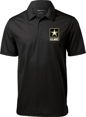 Buy Cool Shirts Mens US Army Pocket Print Textured Polo