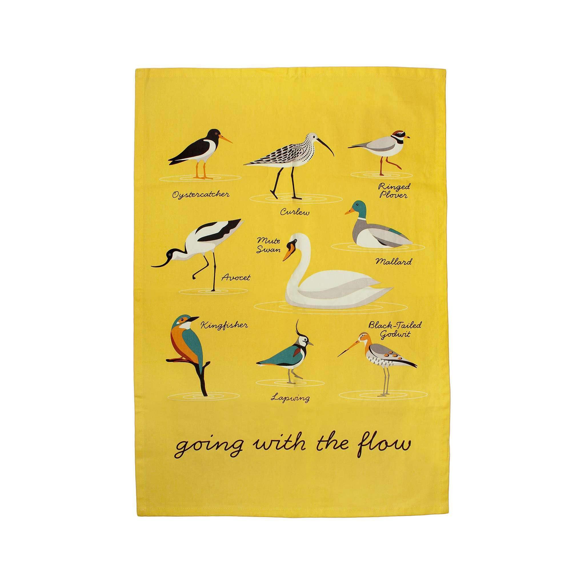 Tea Towel Recycled Cotton - RSPB (Water Birds)