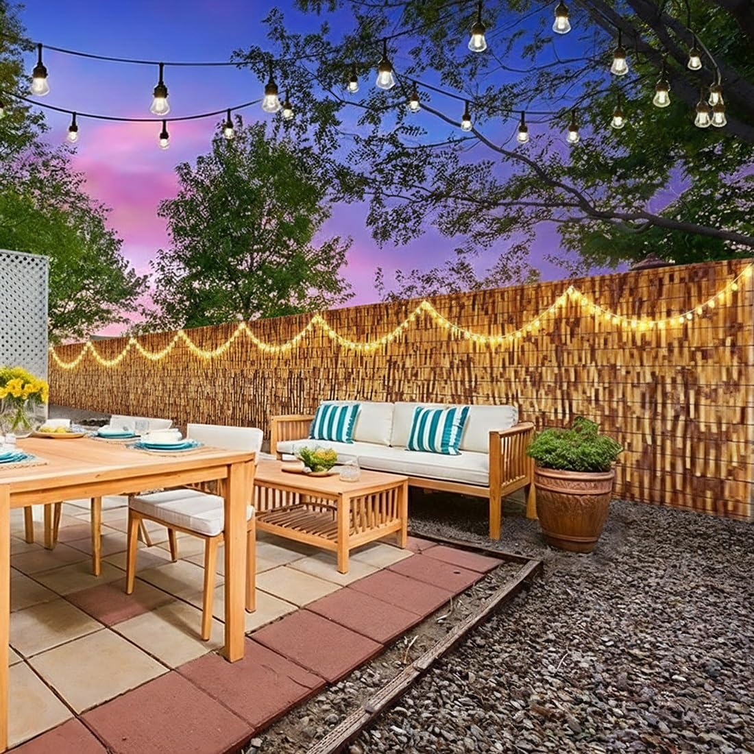 Valla Natural Cañizo for Jardín, Rollos de Cerca de Caña for Pantalla Privacidad, Decorativas Valla de Caña for Patio al Aire Libre, Fácil Instalación(Marrón,H100cmxL800cm)