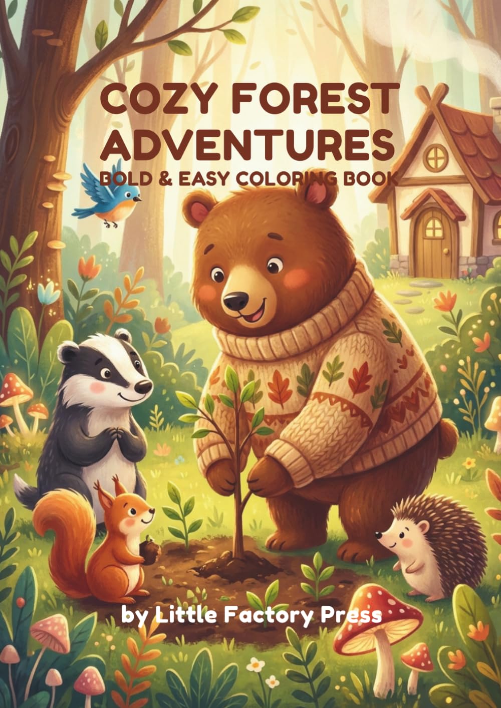 Cozy Forest Adventures: Bold & Easy Coloring Book (1)