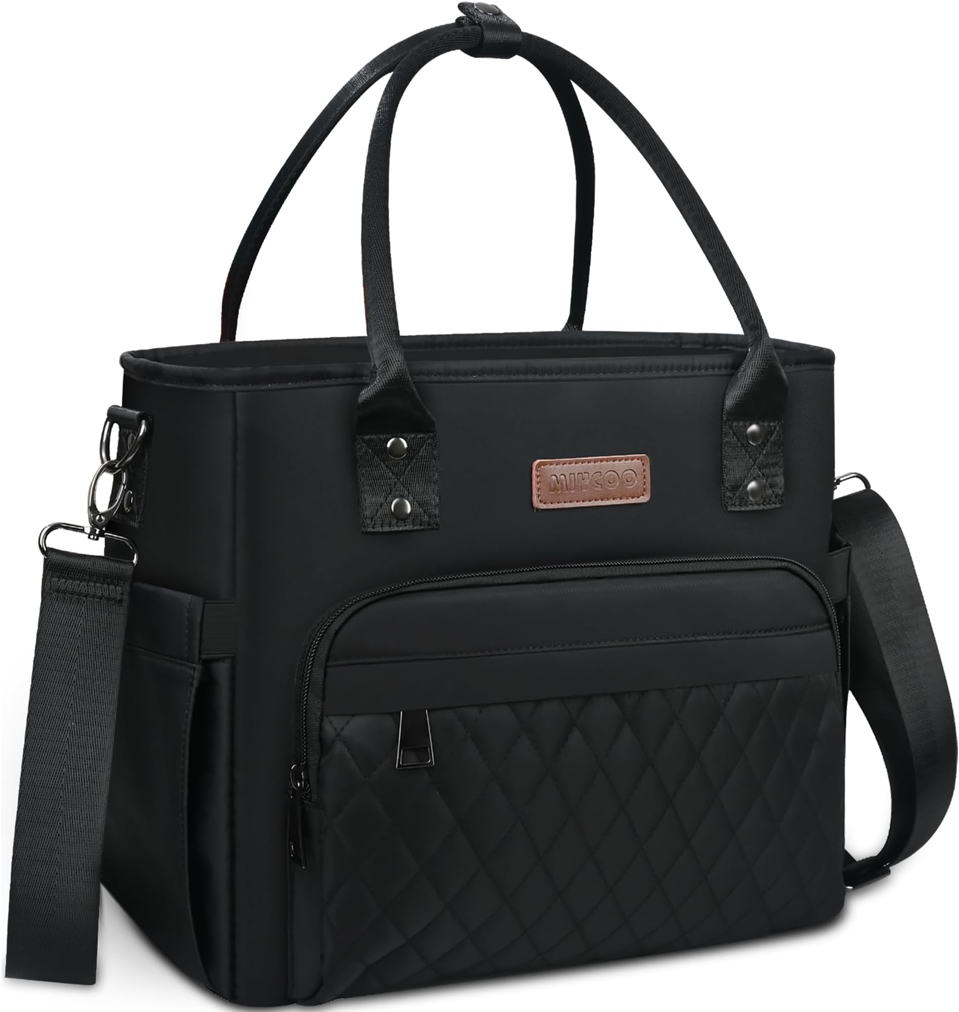 MIYCOO Lunch Bag Women Men Leakproof Insulated Large Purse Lunch Tote Bags Lunch Box for Men Women Adults - Lunch Cooler Bag Black