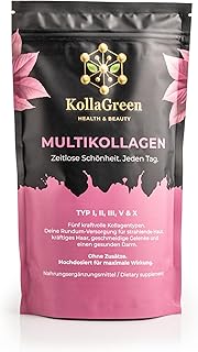 Multikollagen Pulver – 5-fach Kollagen Typ I, II, III, V & X – Hochdosiert (500 g / 50 Tage) – Für Haut, Haare, Nägel, Gelenke & Darm – Ohne Zusätze – Made in EU