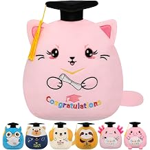 Graduation Gift Cat Stuffed Animal - Pink Cat with Graduation Cap Gown Plush Toy for Kindergarten Preschool Elementary Graduation 2026 Soft Personalized Graduation Gifts for Kids Girls Her 9 Inch