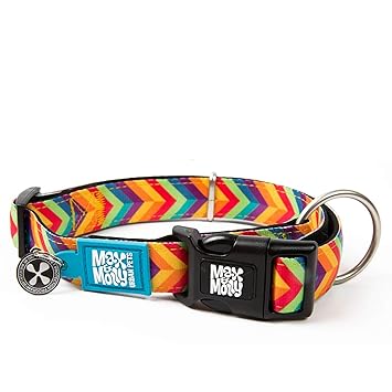 Max & Molly Ultra Comfortable Padded Neoprene Sport Dog Collar with Smart Id Tag, Classic Summertime L