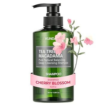 KUNDAL Tea Tree & Scalp Care Hair Shampoo, Pure Natural PH Balancing Hair & Head Deep Cleansing Shampoo 500ml 16.9 Fl Oz A. Cherry Blossom