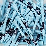 MAZEL Natural Wood/Bamboo Golf Tees 2 3/4 Inch & 3 1/4 Inch,Pack 50 or 120,Reduce Friction & Side Spin,More Stable Golf Tees (50 Pack(25 * 2-3/4+25 * 3-1/4),Light Blue)