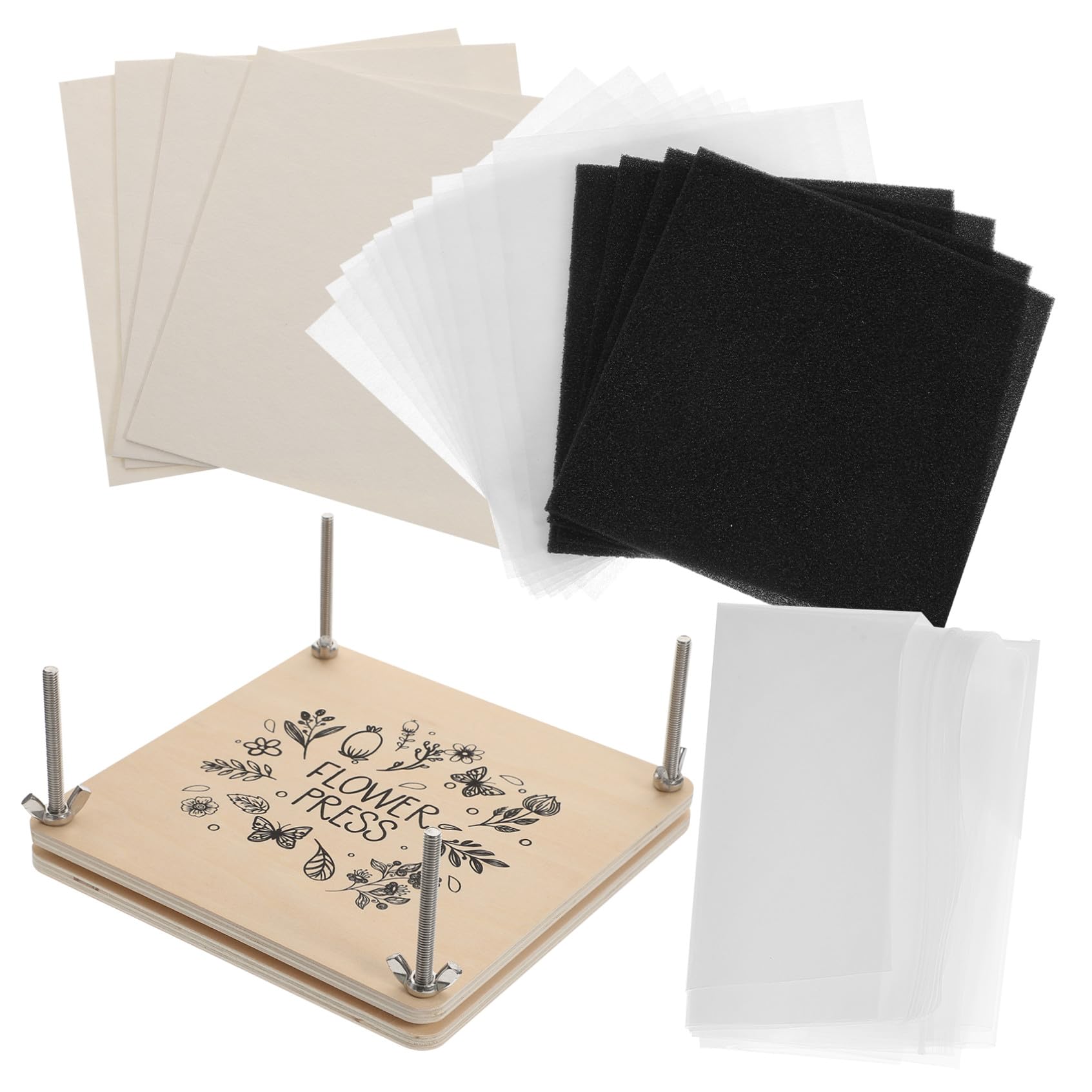 Veemoon Pressa Legno Fiori Kit per Pressatura per Ragazza per Ragazzo | Campioni Vegetali e Fiori Secchi, per Inviti e Ornamenti Nuziali, Set Manuale per Attività Creative