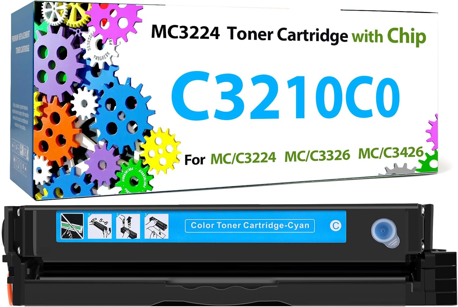 C3210M0 for Lexmark MC3224 MC3326 MC3426 Toner Cartridges,2500 Pages High Capacity Ink Cartridge Replacemen MC3326i MC3224i C3224dw C3326dw MC3224dwe MC3224adwe MC3326adwe MC3426 Printer (Magenta)
