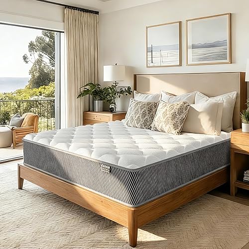 12 Inch Hybrid Queen Mattress – Pocket Spring & Memory Foam, Medium Firm Bed-in-a-Box, Motion Isolation for Couples, Pressure Relief, CertiPUR-US Certified, 80"x60"