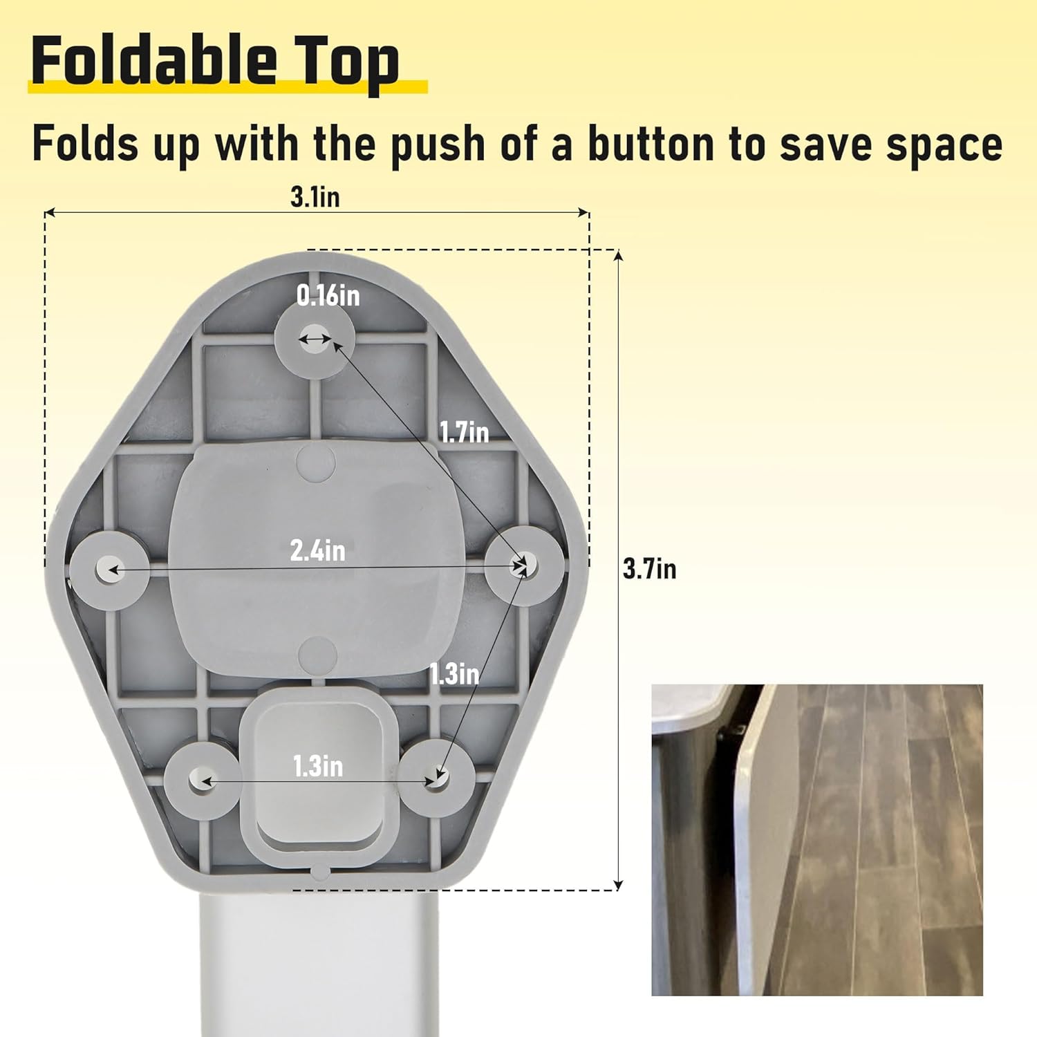 MYOYAY RV Folding Table Legs, Adjustable RV Table Leg, 21.3-36.6in/540-930mm Aluminum Alloy Telescopic Base Leg for RV Boat Yacht