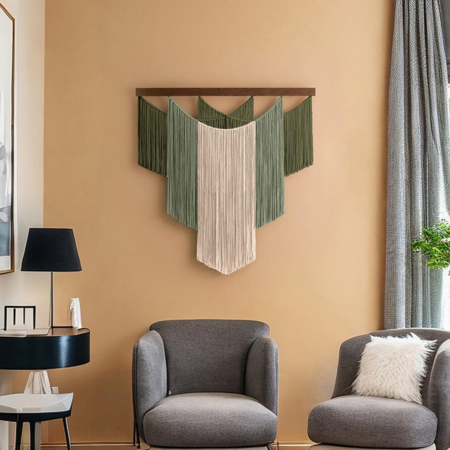champracer Arazzo da parete grande macramè, fatto a mano, 100 x 80 cm, decorazione da parete, per decorazione bohémien, per appartamenti, camera da letto, soggiorno, galleria (marrone)