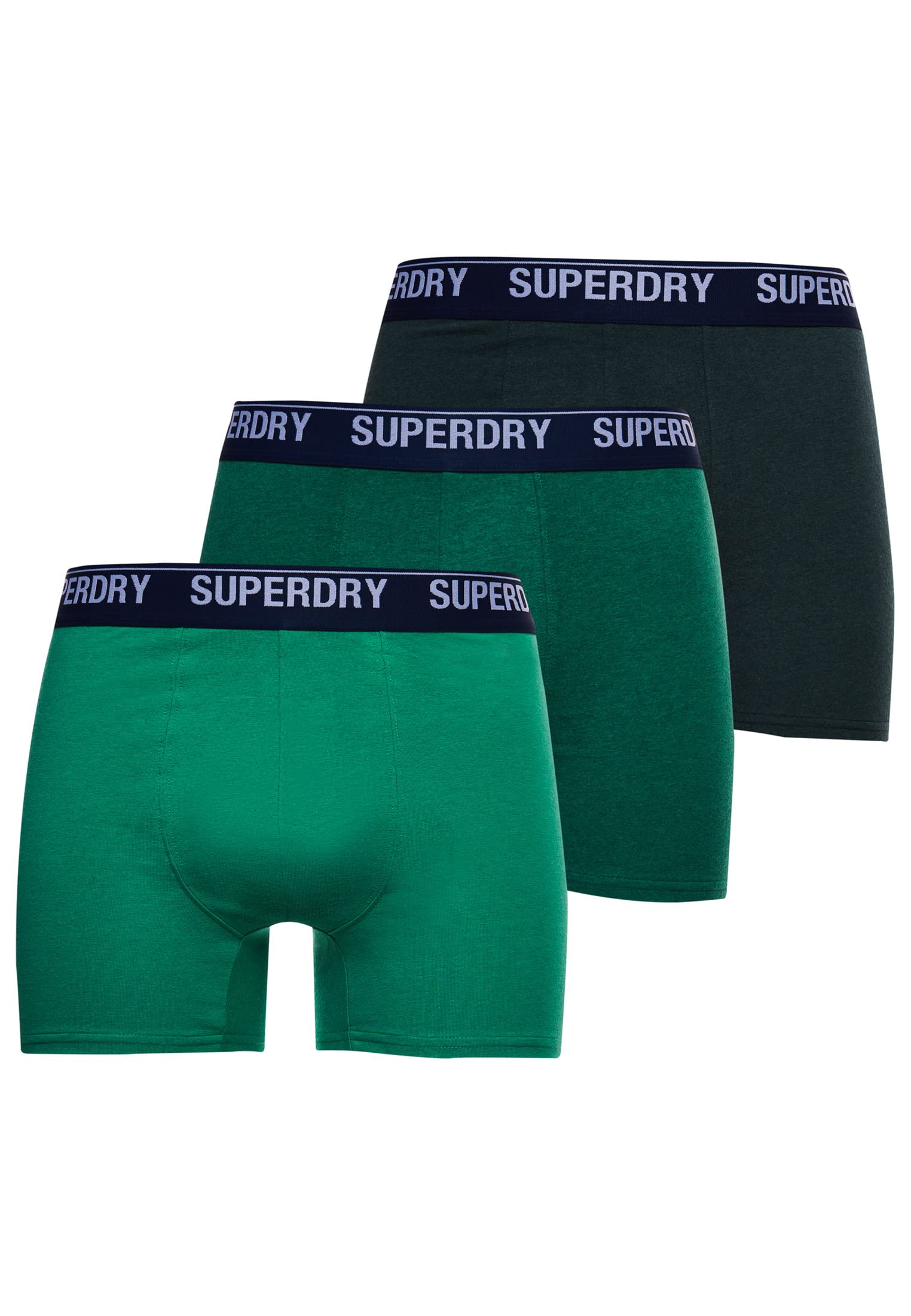Superdry Men's Boxer Multi Triple Pack Shorts, Enamel/Oregon/Bright Green, L