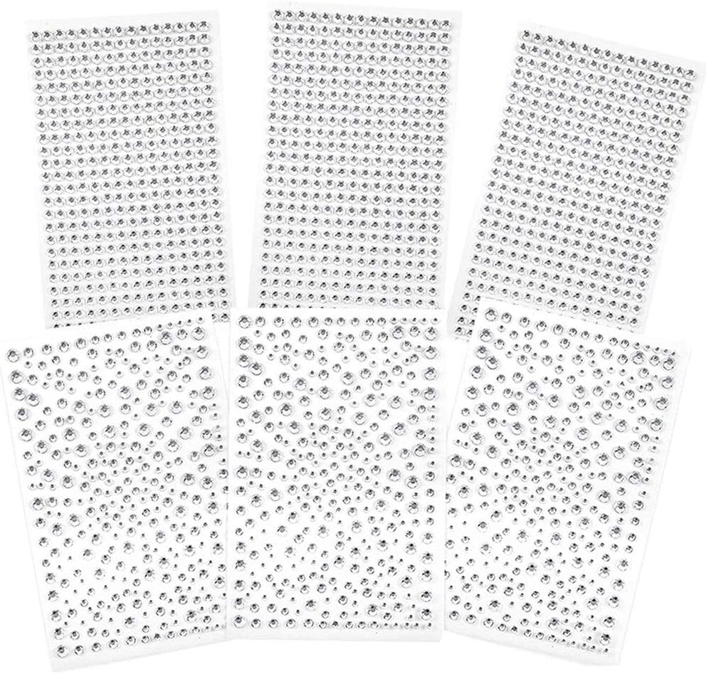 2100 Pcs Rhinestone Stickers, Self Adhesive Crystal Stickers Diamond Stickers Clear Jewel Gem Stickers for DIY Craft&Art Project,Decorate Face Body,Home Decoration (Clear)
