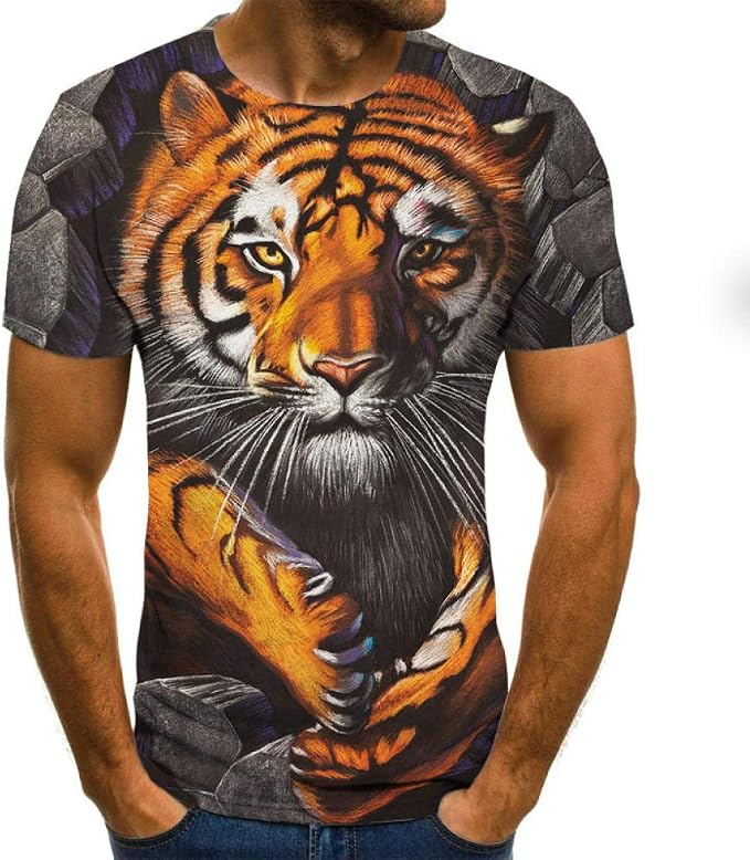 BDSY T Shirt Uomo Lion Tiger 3D Stampa Digitale Manica Corta : Amazon.it:  Abbigliamento