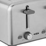 BELLA 4 Slice Toaster with Auto Shut Off - Extra Wide Slots and Removable Drop-Down Crumb Tray with Cancel and Reheat Function - For Texas Toast, Large Bread & Bagel, Stainless Steel