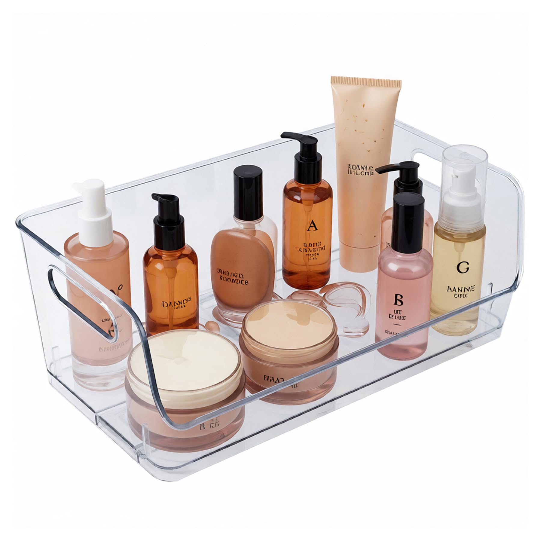 Azar Displays 556756-4PK Lot de 4 bacs de rangement empilables en plastique transparent sans BPA pour placard de cuisine, réfrigérateur, garde-manger