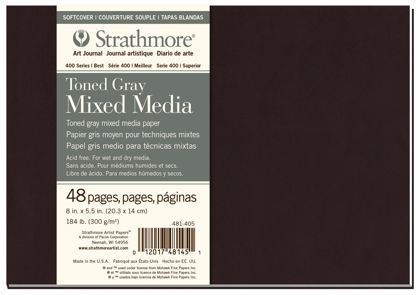 Strathmore 400 Series Softcover Toned Gray Mixed Media Art Journal