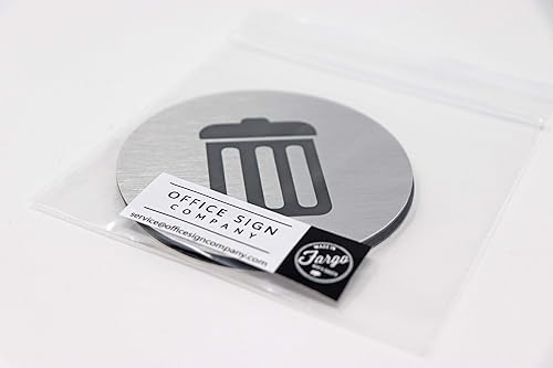 Miniatura 7 de Letreros de metal para basura y reciclaje, marcadores de basura y reciclaje, juego de 2, 1 letrero de basura negro y 1 letrero de reciclaje verde,