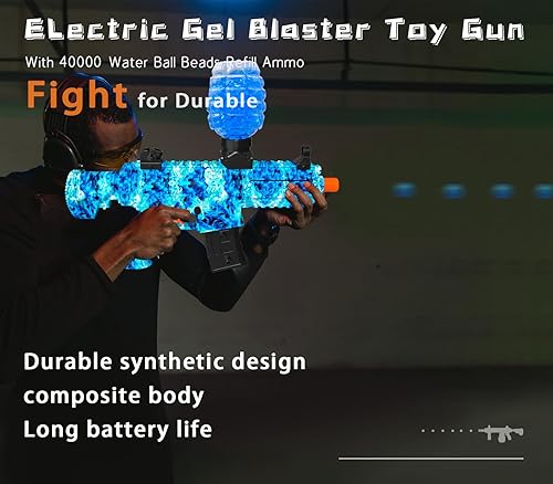 Miniatura 3 de Pistola eléctrica de bolas de gel, lanzador automático de bolas de salpicaduras de alta velocidad con más de 40000 y gafas, juguetes de bolas de