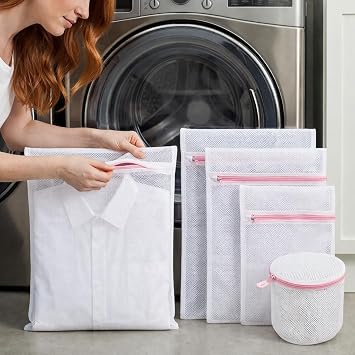 4PCS Mesh Laundry Bag, Reusable Durable Delicates Laundry Bag for Washing Machine, Mesh Laundry Bags for Blouse, Hosiery, Underwear, Bra, Lingerie and Baby Clothes, Laundry Bags Organizer [Energy Class A+]